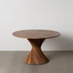 Stół jadalniany z drewna akacji - brązowy | Denzzo