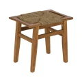 Taboret z drewna tekowego - naturalny | Denzzo