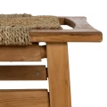 Taboret z drewna tekowego - naturalny | Denzzo