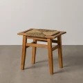 Taboret z drewna tekowego - naturalny | Denzzo