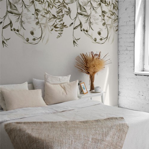 Tapeta Liście gałązki zwisające  W161 | Yoko Design