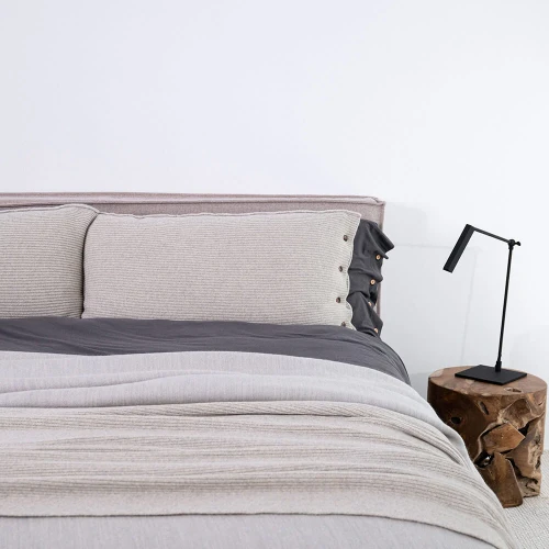 Poszewka klasyczna premium kremowo-szara 90x50 | MOYHA