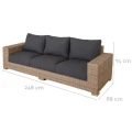 Sofa 3-osobowa rattanowa ogrodowa Saba | Ixia