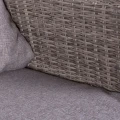 Sofa 3-osobowa ogrodowa Rattan-drewno - Szara | Ixia