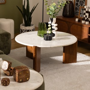 Stolik kawowy Nanda - biały marmur | Atmosphera