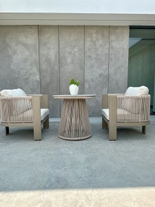 Zestaw ogrodowy Leone III szampański - stolik wysoki | Monnarita