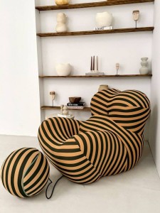 Fotel Valerian - Beżowo-czarny | Monnarita