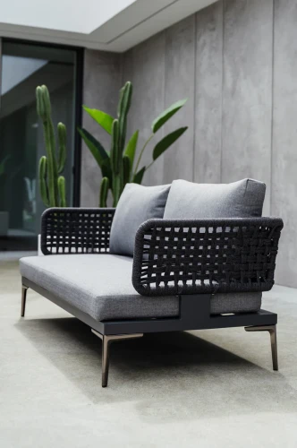 Sofa aluminiowa dwuosobowa Tiziano szara | Monnarita