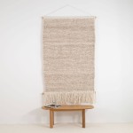 Wełniany kilim na ścianę 120x180cm - Beżowy | Moyha