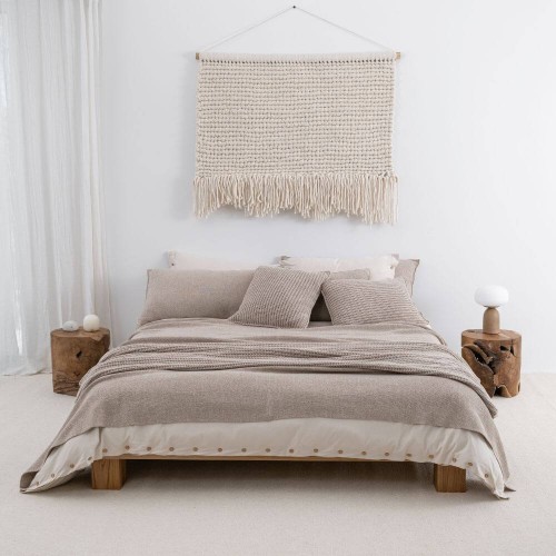 Wełniany kilim na ścianę 120x90cm - Naturalny | Moyha