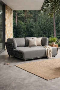 Sofa modułowa trzyosobowa ogrodowa Serano Lounge - Szara | Monnarita