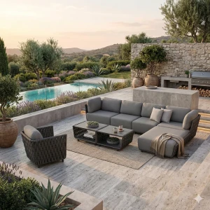 Zestaw modułowy 7-częściowy Serano Lounge - Szary | Monnarita