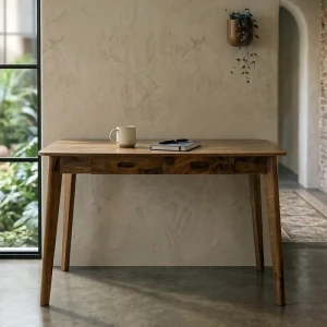 Biurko z drewna mango - miodowe | Ixia