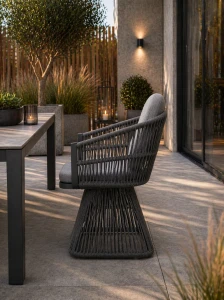 Obrotowy fotel ogrodowy Serano Lounge - Szary | Monnarita