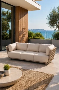 Sofa trzyosobowa ogrodowa Serano Lounge - Jasnoszara | Monnarita