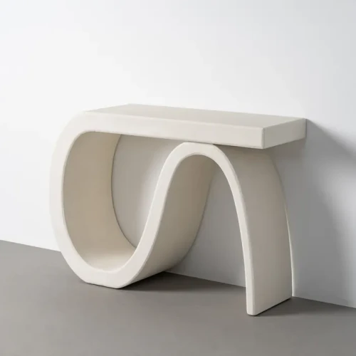 Konsola kształt S - MDF - Biała | Ixia