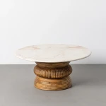 Stolik kawowy Room 80 X 80 X 35 CM - Drewno-marmur | Ixia