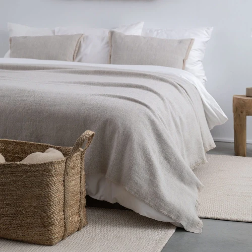 Narzuta w Jodełkę JASNOSZARA 220x240 | MOYHA 