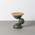 Stolik drewno-metal Little - Zielony | Ixia