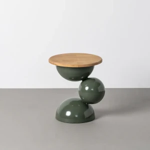 Stolik drewno-metal Little - Zielony | Ixia