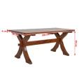 Zestaw ogrodowy Bawarski - stół 160 cm, 2 ławki 150 cm i 2 krzesła - Drewno olchowe 