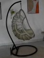 Fotel ogrodowy wiszący kokon owalny z poduchami