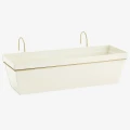 Duża donica wisząca z metalu - kremowa | Madam Stoltz