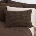 Poszewka ze splotem 60x40 cm - Brązowa DWA SPLOTY | MOYHA