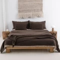 Poszewka ze splotem 60x40 cm - Brązowa DWA SPLOTY | MOYHA