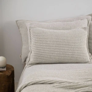 Poszewka ze splotem 60x40 cm - Kremowa DWA SPLOTY | MOYHA