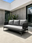 Sofa aluminiowa trzyosobowa Tiziano szara | Monnarita