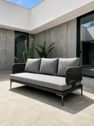 Sofa aluminiowa trzyosobowa Tiziano szara | Monnarita