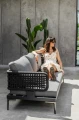 Sofa aluminiowa trzyosobowa Tiziano szara | Monnarita