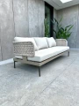 Sofa aluminiowa trzyosobowa Tiziano szampańska | Monnarita