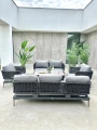 Sofa aluminiowa dwuosobowa Tiziano szara | Monnarita
