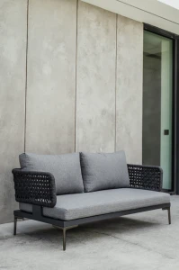 Sofa aluminiowa dwuosobowa Tiziano szara | Monnarita