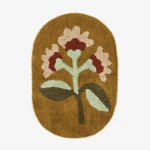 Bawełniany owalny dywanik łazienkowy - Musztardowy | Madam Stoltz