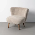 Fotel tapicerowany - beżowy 78x77x72 cm | Ixia
