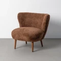 Fotel tapicerowany - brązowy 78x77x72 cm | Ixia