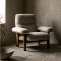 Fotel tapicerowany z podłokietnikami - beżowy 97x86x80 cm | Ixia