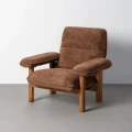 Fotel tapicerowany z podłokietnikami - brązowy 96x86,5x82,5 cm | Ixia