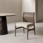 Krzesło metalowe - brązowe-taupe 50x50x81,5 cm | Ixia