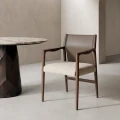 Krzesło z podłokietnikami - brązowe-taupe 50x50x81,5 cm | Ixia