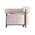 Fotel tapicerowany metalowy - beżowy 77x71,5x70 cm | Ixia