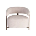 Fotel tapicerowany metalowy - beżowy 77x71,5x70 cm | Ixia