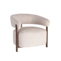 Fotel tapicerowany metalowy - beżowy 77x71,5x70 cm | Ixia