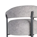 Fotel tapicerowany metalowy - szary 77x71,5x70 cm | Ixia