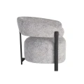 Fotel tapicerowany metalowy - szary 77x71,5x70 cm | Ixia