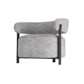 Fotel tapicerowany metalowy - szary 77x71,5x70 cm | Ixia
