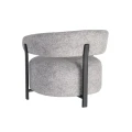 Fotel tapicerowany metalowy - szary 77x71,5x70 cm | Ixia